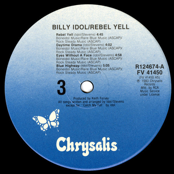 Billy Idol : Rebel Yell (LP,Album,Club Edition)