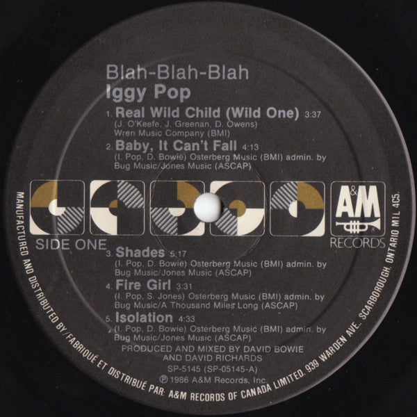 Iggy Pop : Blah-Blah-Blah (LP,Album)