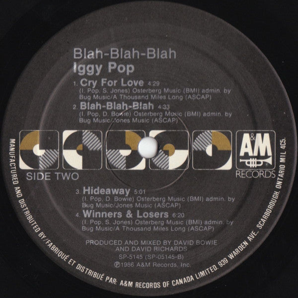 Iggy Pop : Blah-Blah-Blah (LP,Album)