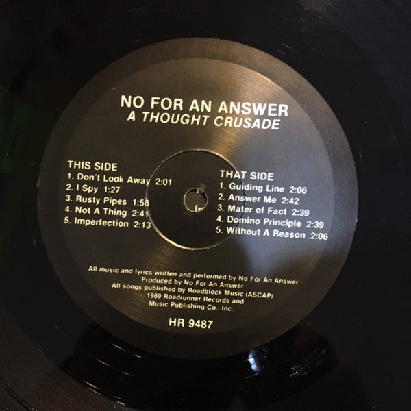 No For An Answer : A Thought Crusade (LP,Album)