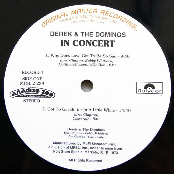Derek & The Dominos : In Concert (LP,Album,Limited Edition,Numbered,Reissue,Remastered)