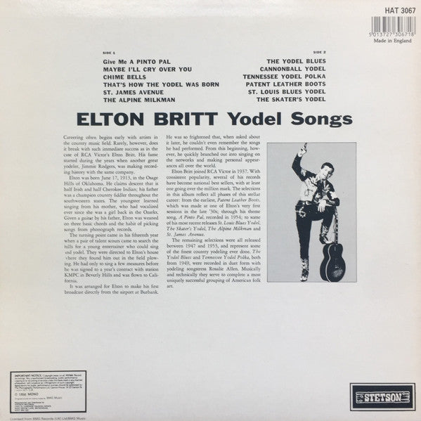 Elton Britt : Yodel Songs (LP,Reissue,Mono)