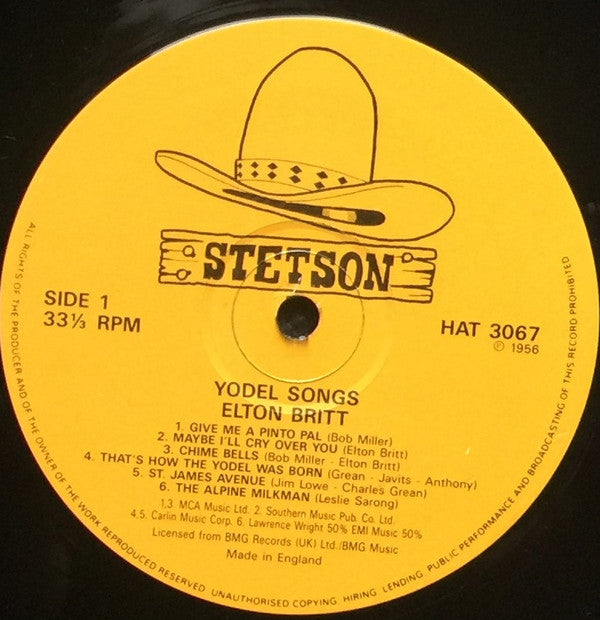 Elton Britt : Yodel Songs (LP,Reissue,Mono)