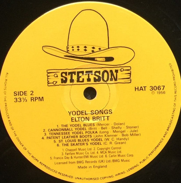 Elton Britt : Yodel Songs (LP,Reissue,Mono)