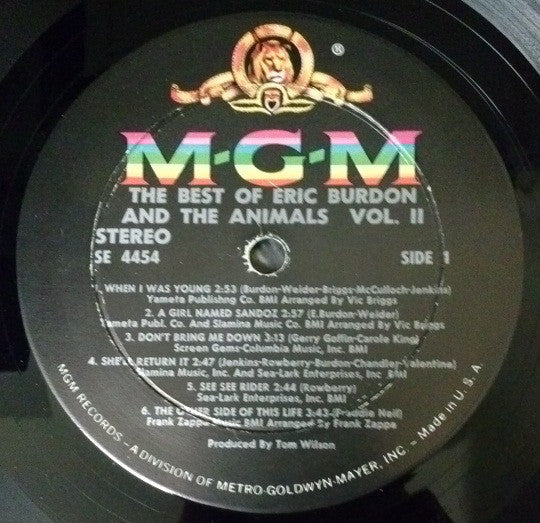 Eric Burdon & The Animals : The Best Of Eric Burdon And The Animals Vol. II (LP,Compilation,Stereo)