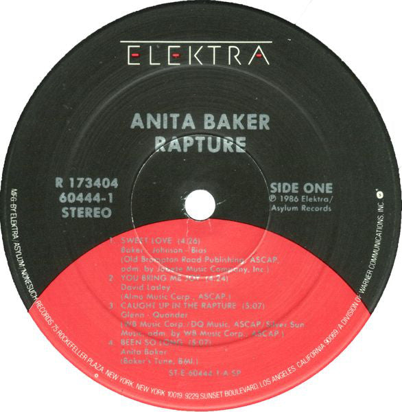 Anita Baker : Rapture (LP,Album,Club Edition)