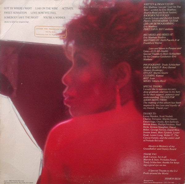 Sharon Redd : Love How You Feel (LP,Album,Promo)
