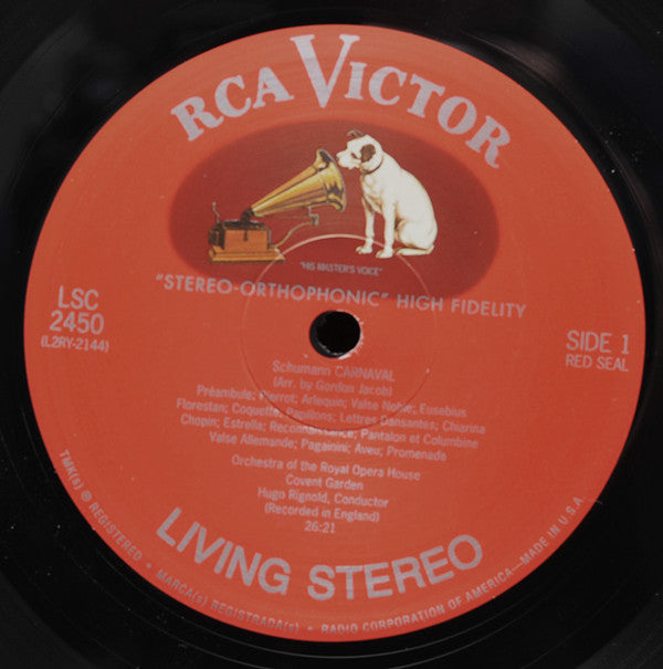 Robert Schumann, Giacomo Meyerbeer, Orchestra Of The Royal Opera House, Covent Garden, Hugo Rignold : Carnaval, Les Patineurs (LP,Reissue)