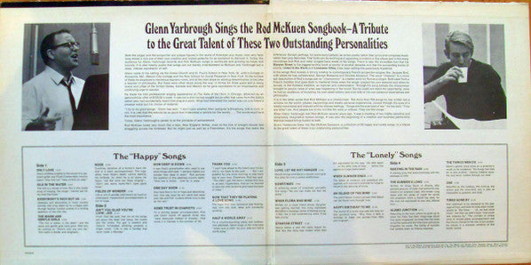 Glenn Yarbrough : Glenn Yarbrough Sings The Rod McKuen Songbook (LP,Compilation,Stereo)