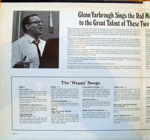 Glenn Yarbrough : Glenn Yarbrough Sings The Rod McKuen Songbook (LP,Compilation,Stereo)