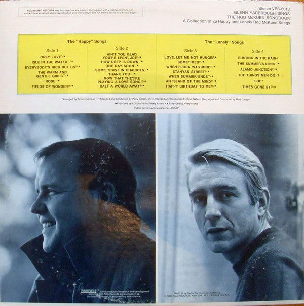 Glenn Yarbrough : Glenn Yarbrough Sings The Rod McKuen Songbook (LP,Compilation,Stereo)