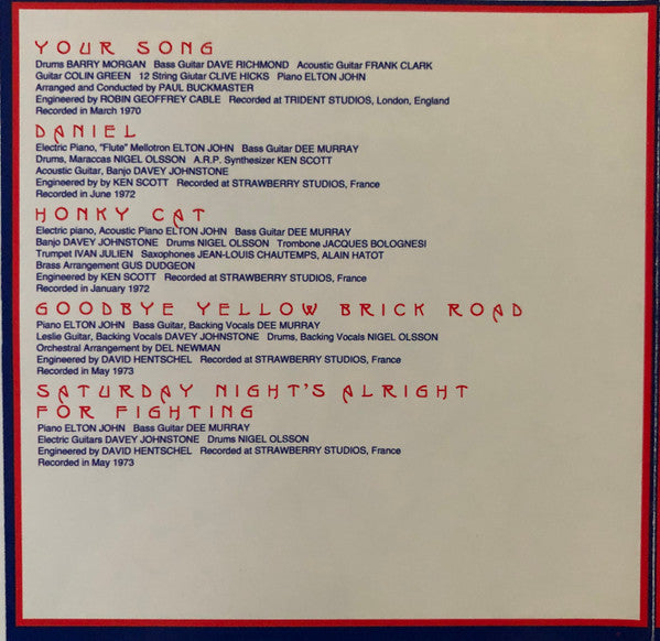 Elton John : Greatest Hits (Compilation,Reissue)