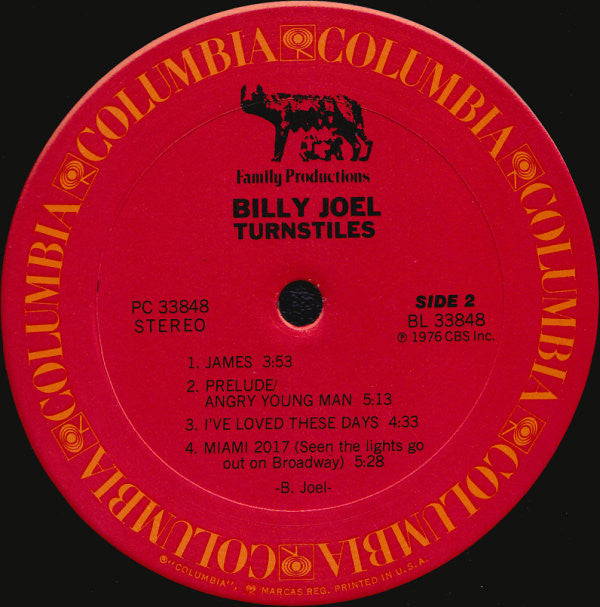 Billy Joel : Turnstiles (LP,Album,Stereo)