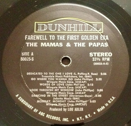 Mamas & The Papas, The : Farewell To The First Golden Era (LP,Compilation)