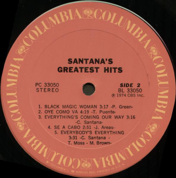 Santana : Santana's Greatest Hits (LP,Compilation,Stereo)