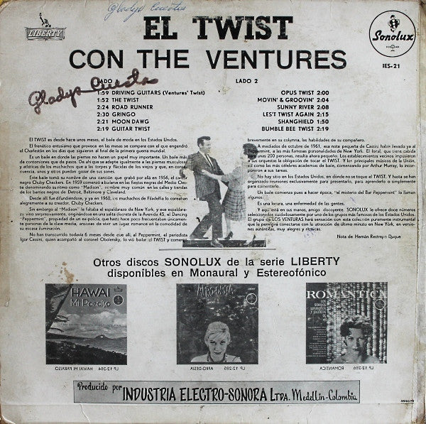 Ventures, The : Twist With The Ventures [El Twist Con The Ventures] (LP,Album)