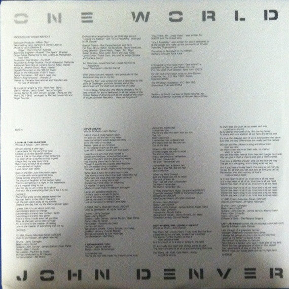 John Denver : One World (LP,Album)