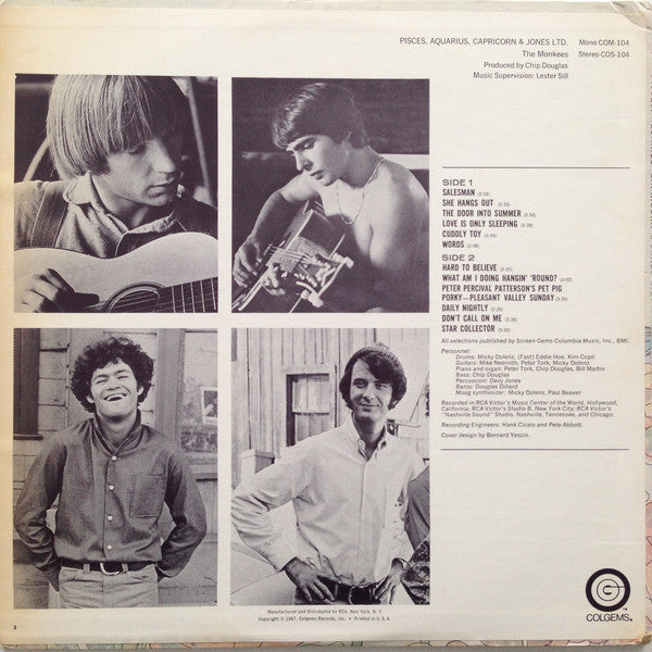 Monkees, The : Pisces, Aquarius, Capricorn & Jones Ltd. (LP,Album,Stereo)