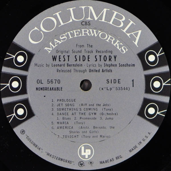 Leonard Bernstein : West Side Story (The Original Sound Track Recording) (LP,Album,Mono)