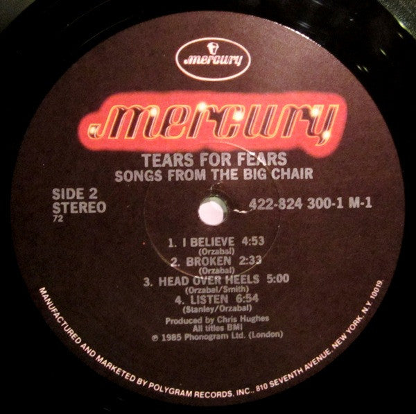 Tears For Fears : Songs From The Big Chair (LP,Album,Stereo)