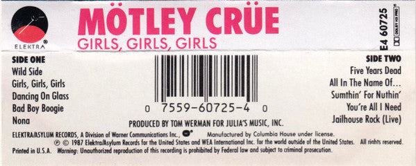 Mötley Crüe : Girls, Girls, Girls (Album,Club Edition)