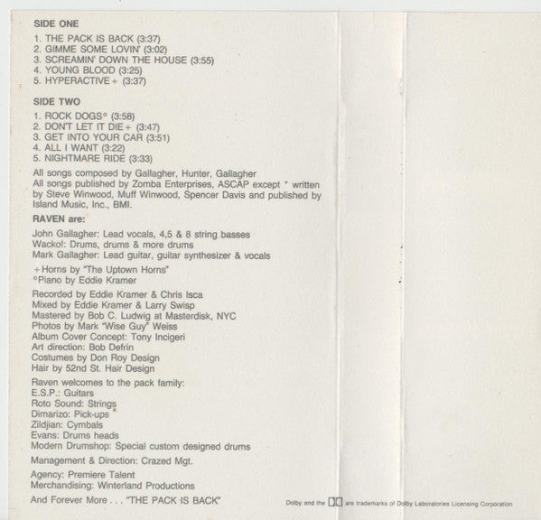 Raven (6) : The Pack Is Back (Album)