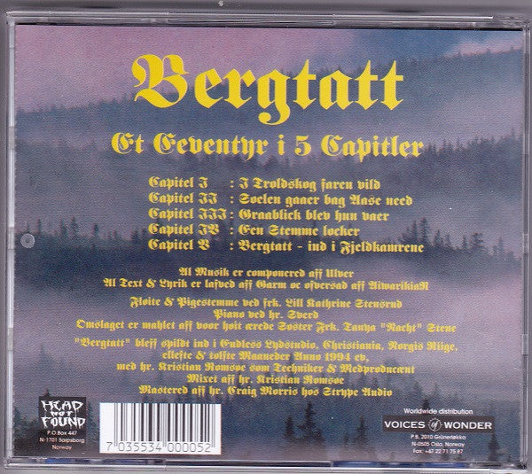 Ulver : Bergtatt - Et Eeventyr I 5 Capitler (Album,Repress)