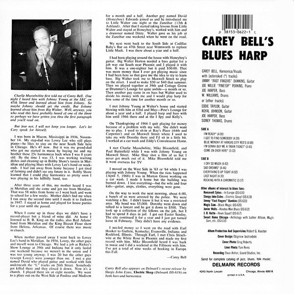 Carey Bell : Carey Bell's Blues Harp (LP,Album,Stereo,Reissue)