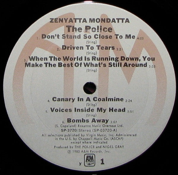 Police, The : Zenyatta Mondatta (LP,Album,Reissue,Stereo)