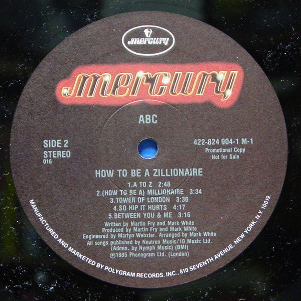 ABC : How To Be A Zillionaire! (LP,Album,Promo)
