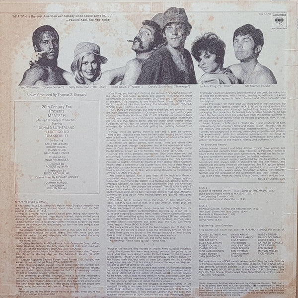 Johnny Mandel : M*A*S*H (Original Soundtrack Recording) (LP,Album)