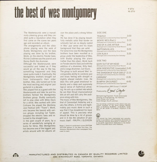 Wes Montgomery : The Best Of Wes Montgomery (LP,Compilation)