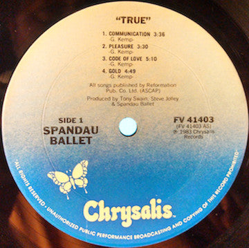 Spandau Ballet : True (LP,Album)