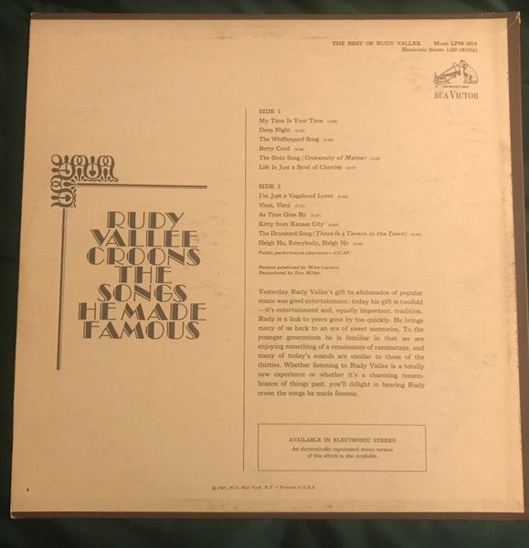 Rudy Vallee : The Best Of Rudy Vallee (LP,Compilation,Stereo)