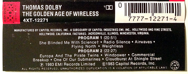 Thomas Dolby : The Golden Age Of Wireless (Album)