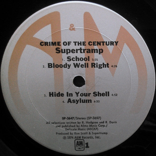 Supertramp : Crime Of The Century (LP,Album,Stereo)