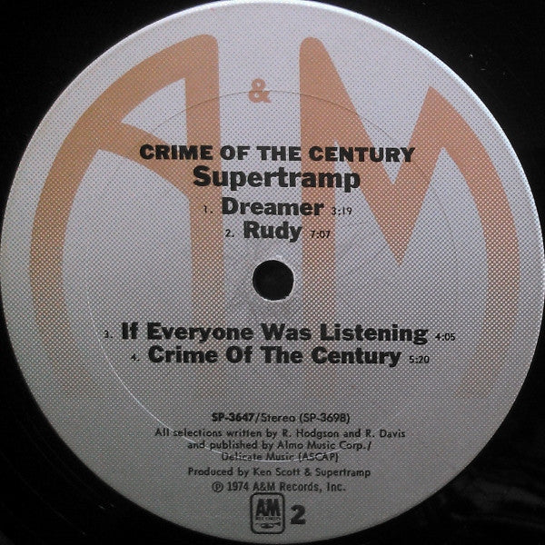 Supertramp : Crime Of The Century (LP,Album,Stereo)