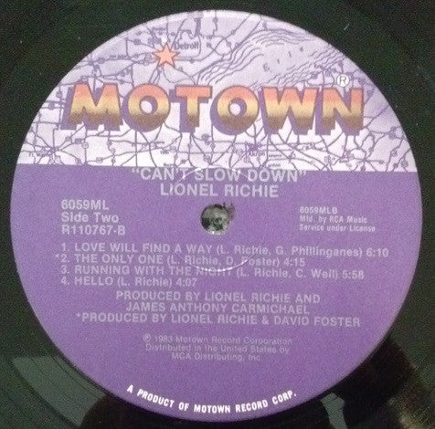 Lionel Richie : Can't Slow Down (LP,Album,Club Edition)