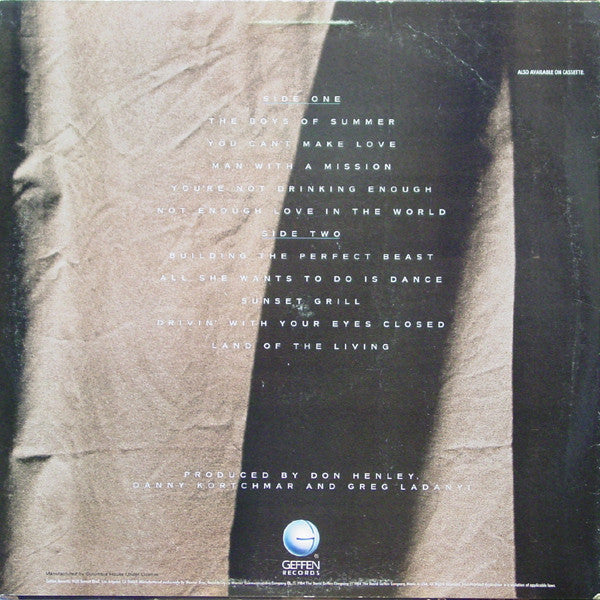 Don Henley : Building The Perfect Beast (LP,Album,Club Edition)