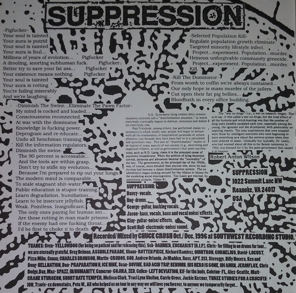 Suppression / Dahmer : Amerikkka Transmit... The Dis-ease Is Spreading / Let's Dance!!! (7",45 RPM)