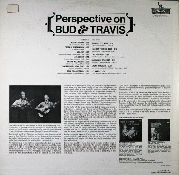 Bud And Travis : Perspective On Bud & Travis (LP,Album,Mono)