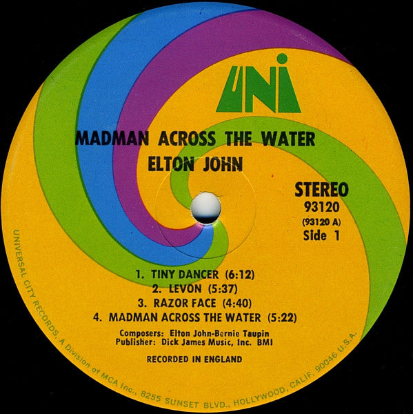 Elton John : Madman Across The Water (LP,Album,Stereo)