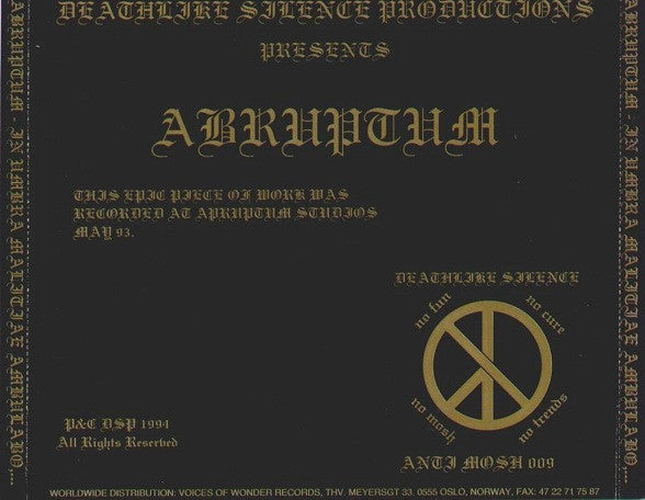 Abruptum : In Umbra Malitiae Ambulabo, In Aeternum In Triumpho Tenebraum (Album)