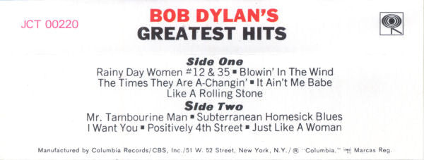 Bob Dylan : Bob Dylan's Greatest Hits (Compilation,Reissue)