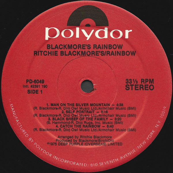 Rainbow : Ritchie Blackmore's Rainbow (LP,Album,Reissue,Stereo)