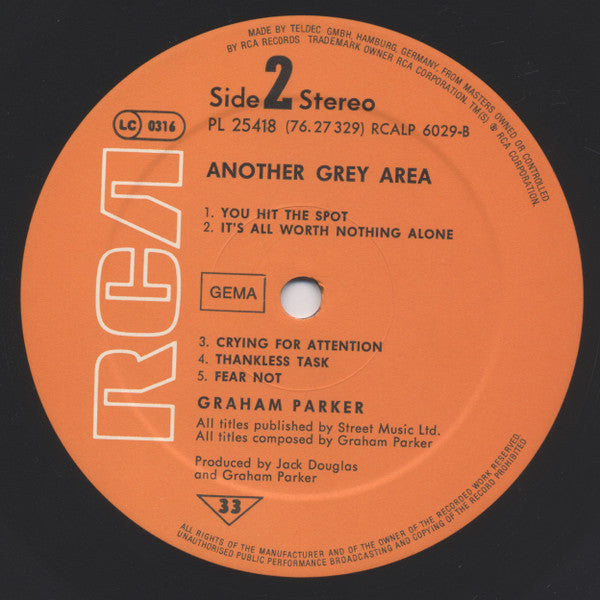 Graham Parker : Another Grey Area (LP,Album,Stereo)