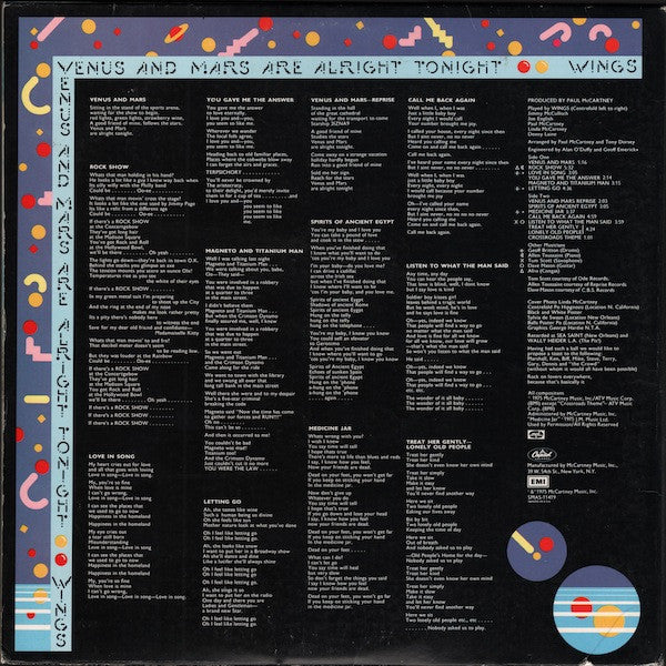 Wings (2) : Venus And Mars (LP,Album,Stereo)