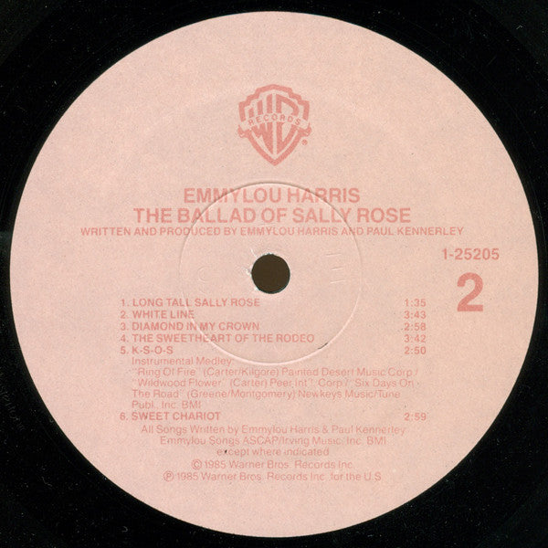 Emmylou Harris : The Ballad Of Sally Rose (LP,Album,Stereo)