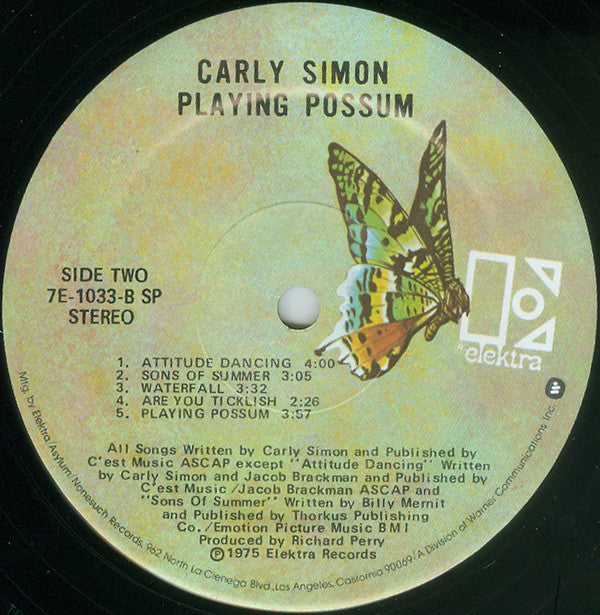 Carly Simon : Playing Possum (LP,Album)
