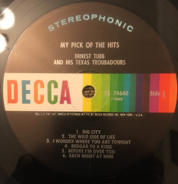 Ernest Tubb And His Texas Troubadours : My Pick Of The Hits (LP,Compilation,Stereo)